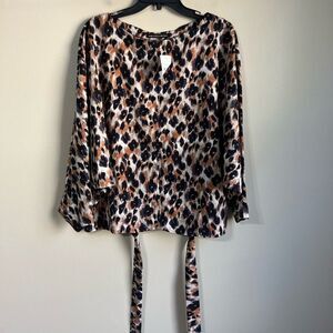 NWT Harlowe & graham animal print blouse small